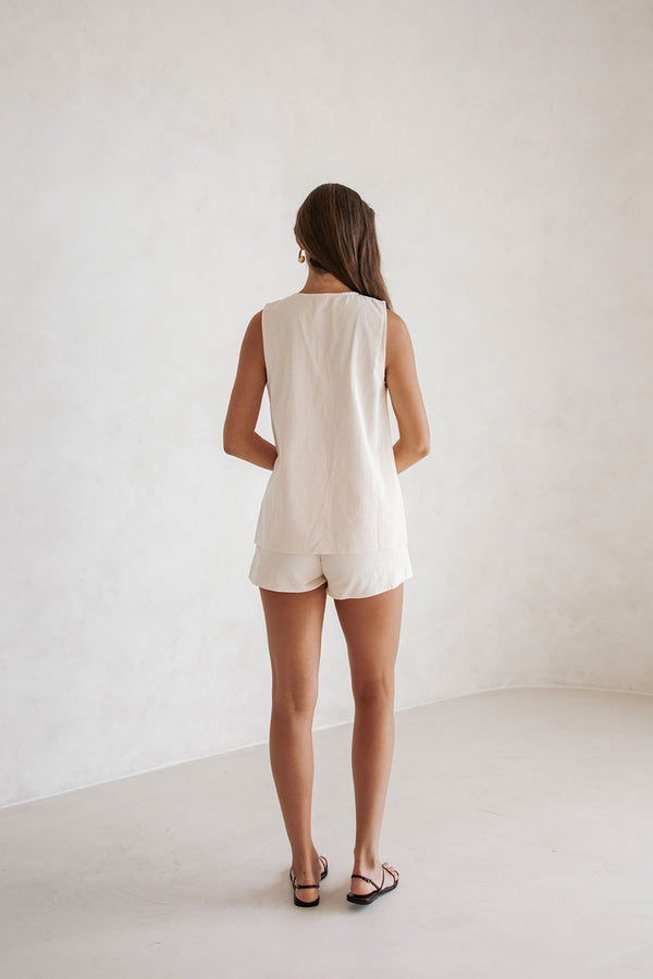 Peach Pink V Neck Longline Loralei Tank Top