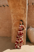Red Sienna Sunset Print Del Mar Trouser Pants