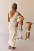 Cream Backless Maxi Hart Dress