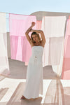 White High Waist A Line Maxi Esperanza Skirt