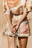 La Dolce Vita Wrap Mini Skirt - Fiorire Rosa Orange, Pink