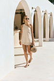 Beige Cotton Asymmetric One Shoulder Hadley Top