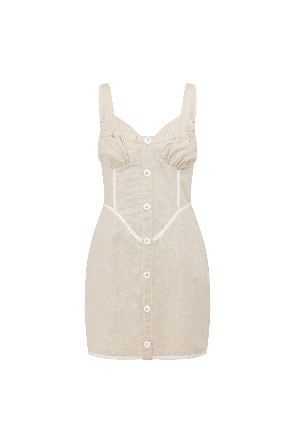 Oana Layered Mini Dress - Stone