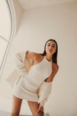 Atley Knit Halter Mini Dress - Cream
