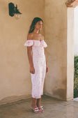 Jhene Off Shoulder Midi Dress - Pink