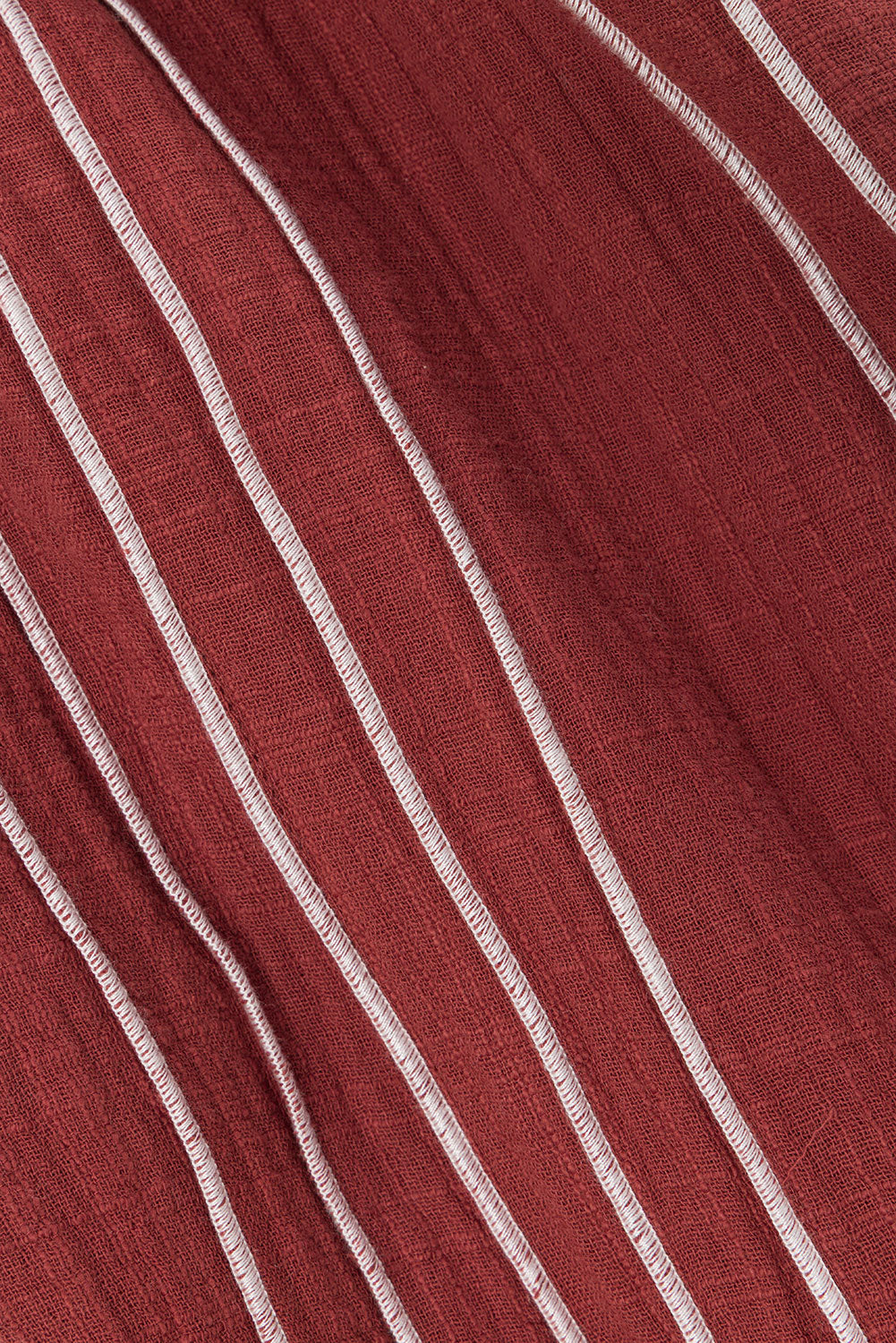 Merlot Red Cotton Elastic Drawstring Emilia Pants