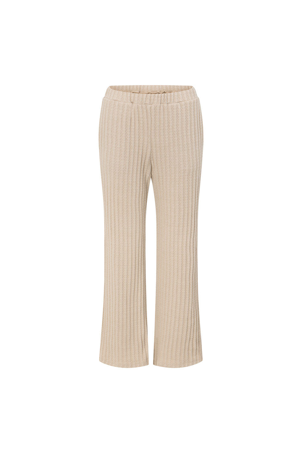 Beige Woven High Waist Wide Leg Eila Pants