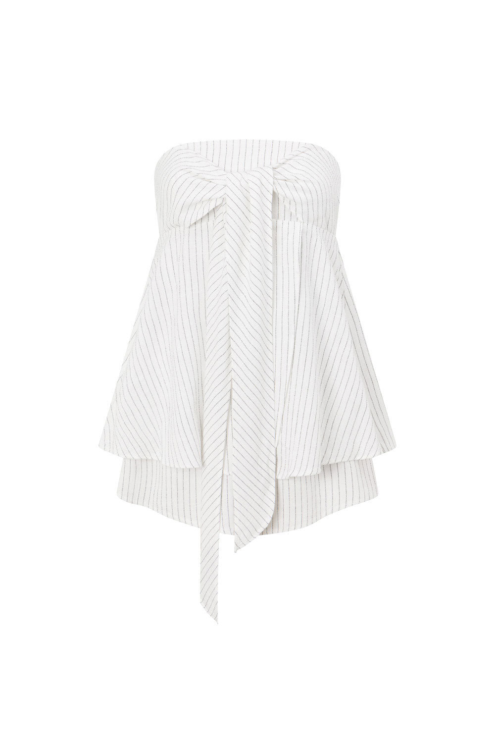 Maeve Tie Strapless Playsuit - Black & White