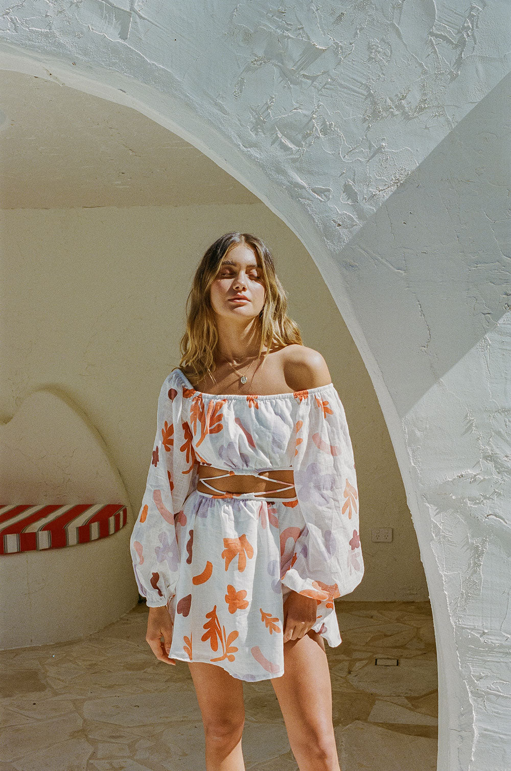 SAMPLE-Avie Off Shoulder Dress - Autumn