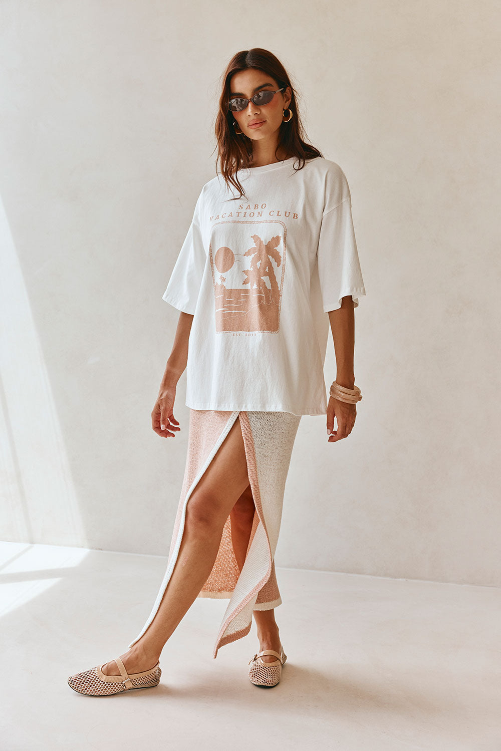 Pink Cotton Boxy Vintage Graphic Britta Tee