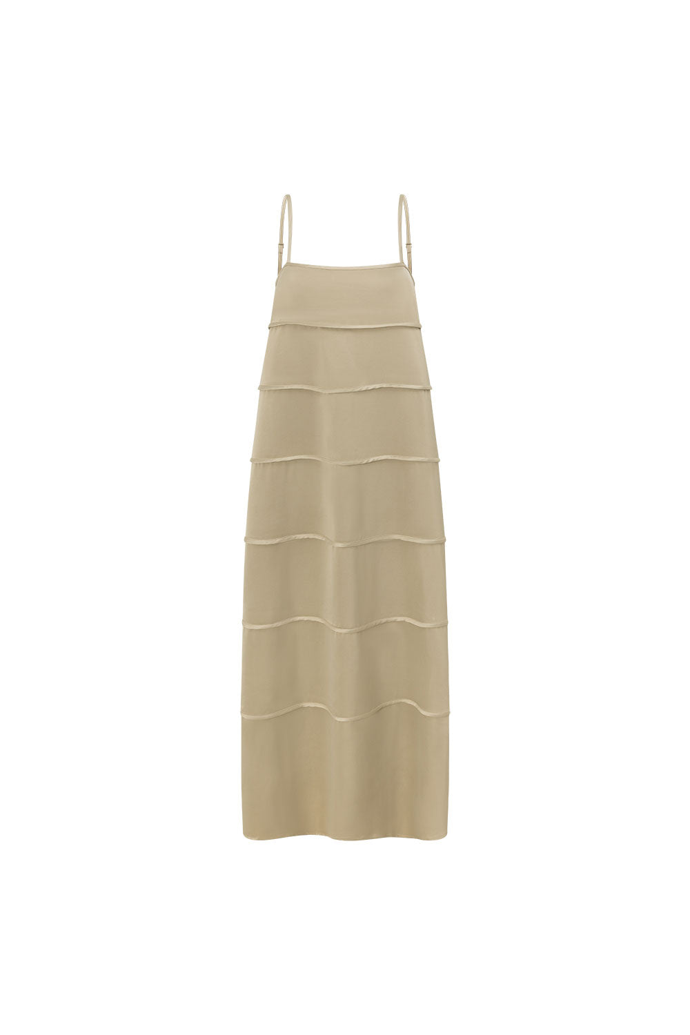 Khaki Green Panel Maxi Daleyza Dress