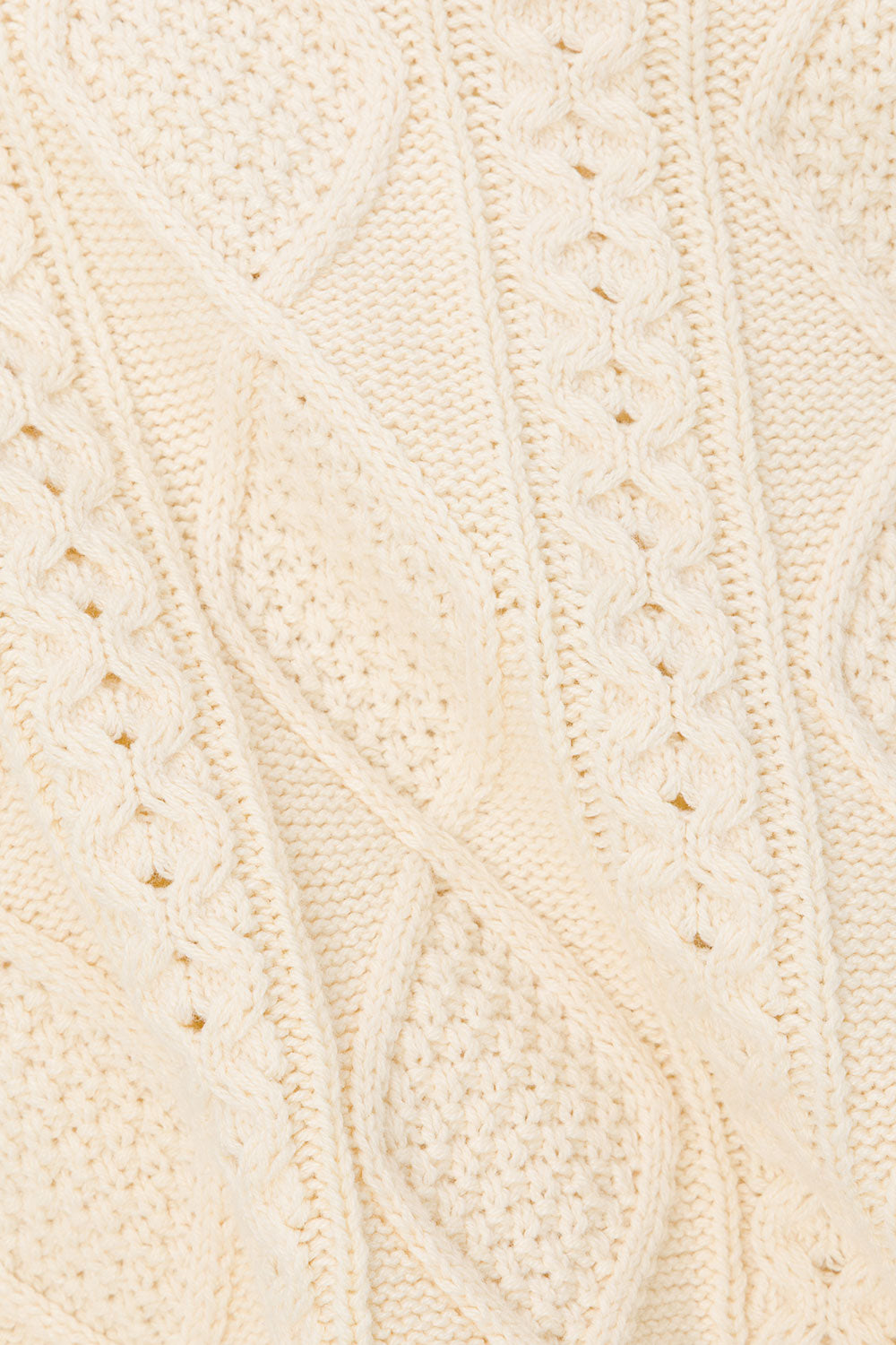 Cream Cable Knit Long Sleeve Collar Holli Sweater