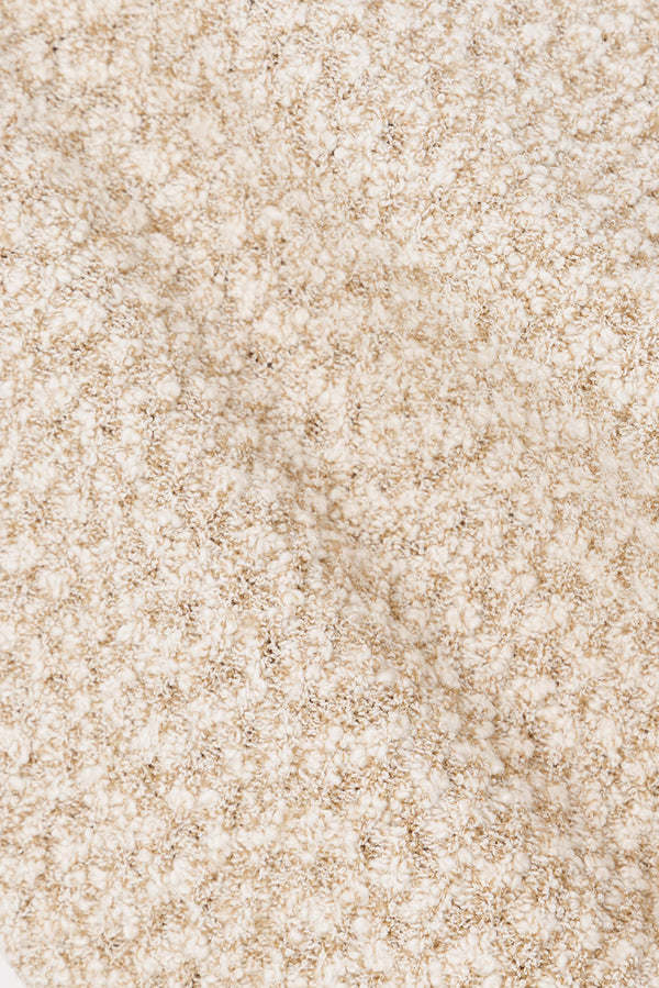 Brown and White Knit Strapless Backless Soha Top