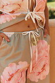 Fiori Green Floral Print Drawstring Malani Pants