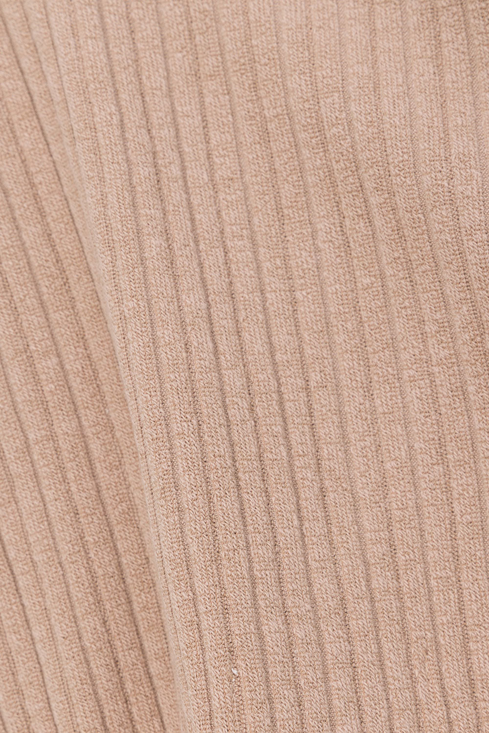 Tan One Shoulder Button Ribbed Ria Top