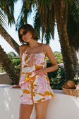 Jetta Top - Hibiscus Pink Orange Floral