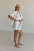White Elastic Drawstring Frill Ciri Shorts