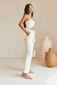 Aila Strapless Split Top - Cream