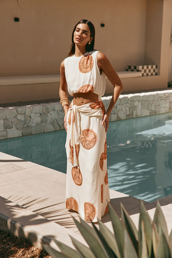 Cream Nomisma Sea Shell Print Maxi Millie Dress