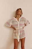 Cream and Pink Stripe Knit Easton Playsuit