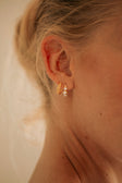 Gold Toned Chain Link Hoop Eve Huggie Earrings