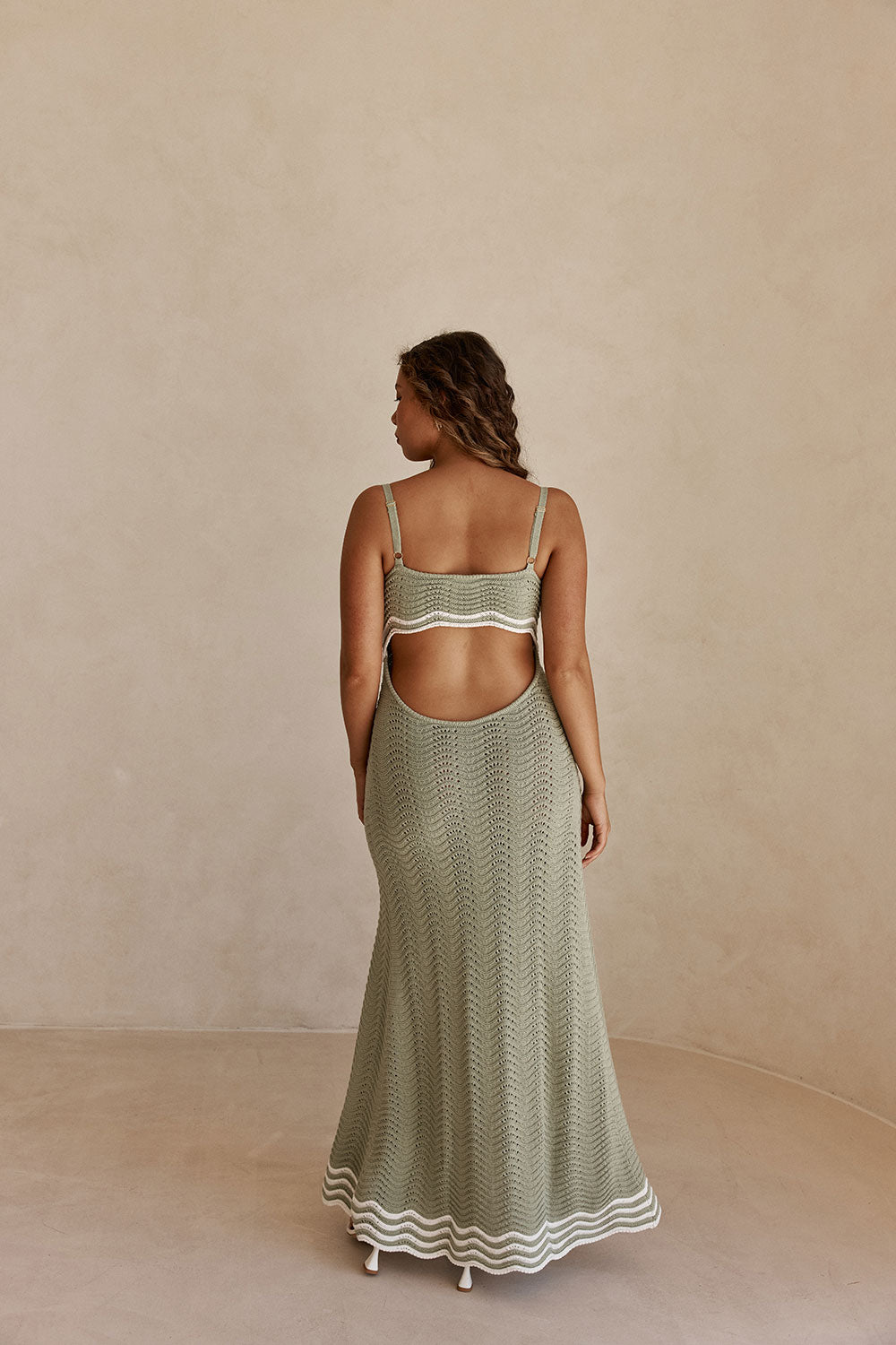 SAMPLE-Scallop Knit Maxi Dress