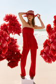Red Rouge Knit High Waist Ellea Pants