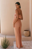 Coral Pointelle Knit High Waist Athena Pants