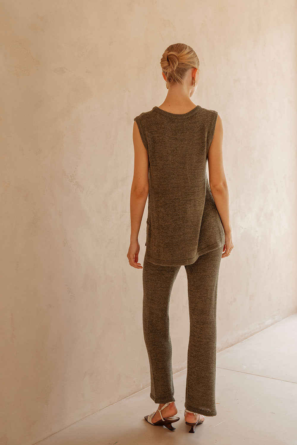 Olive Green Knit Boxy Longline Louka Top