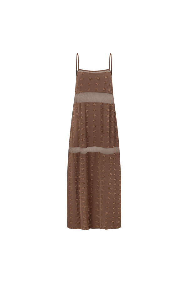 Brown Strappy Panel Maxi Tassia Dress