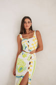 Pluto Midi Skirt - Green Yellow