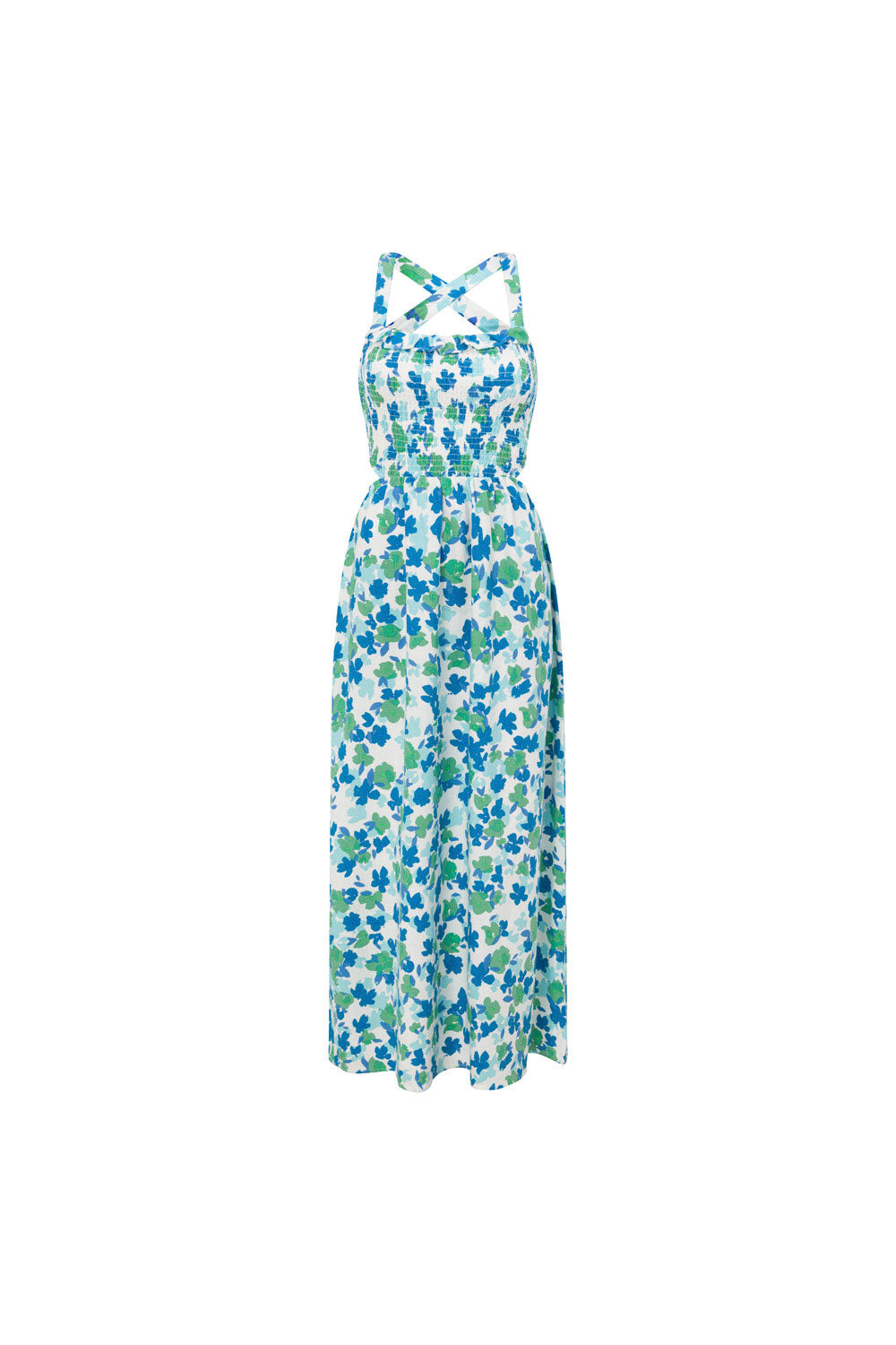 Akayla Maxi Dress - Brushed Floral Blue Green White