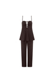 Chocolate Brown Strappy Backless Ashton Jumpsuit