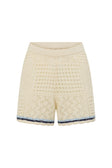 Cream Patch Crochet Knit High Waist Balia Shorts