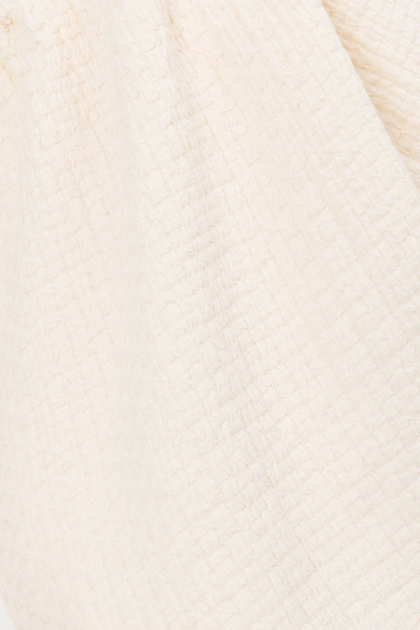 Cream High Waist Elastic Drawstring Ciel Shorts