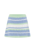 Blue White and Green Stripe Knit Mini Karina Skirt