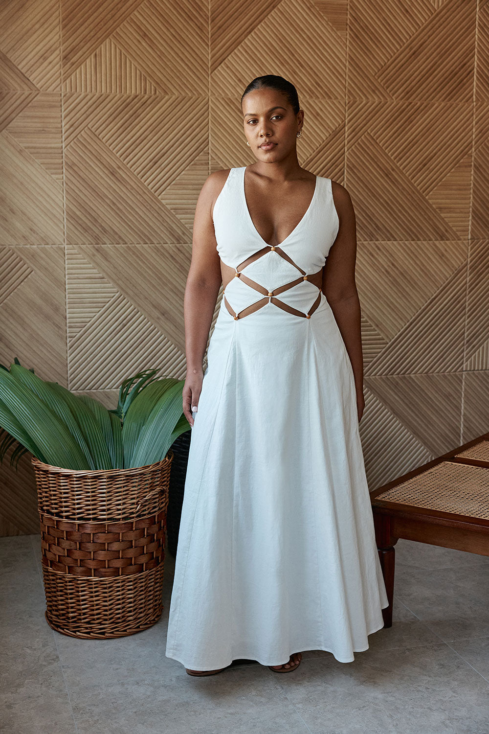 neckline cut out dress Seraya Halter Cut Out Maxi Dress