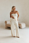 Cream Ribbed High Waist Alice Pants