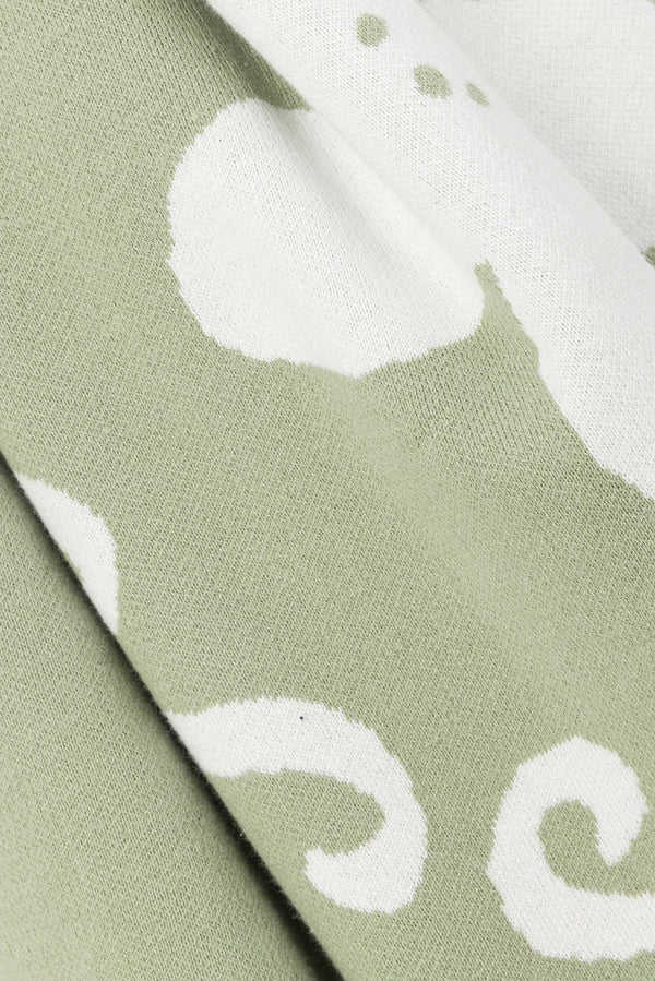 Green Ocean Relic Print Elastic Malani Pants