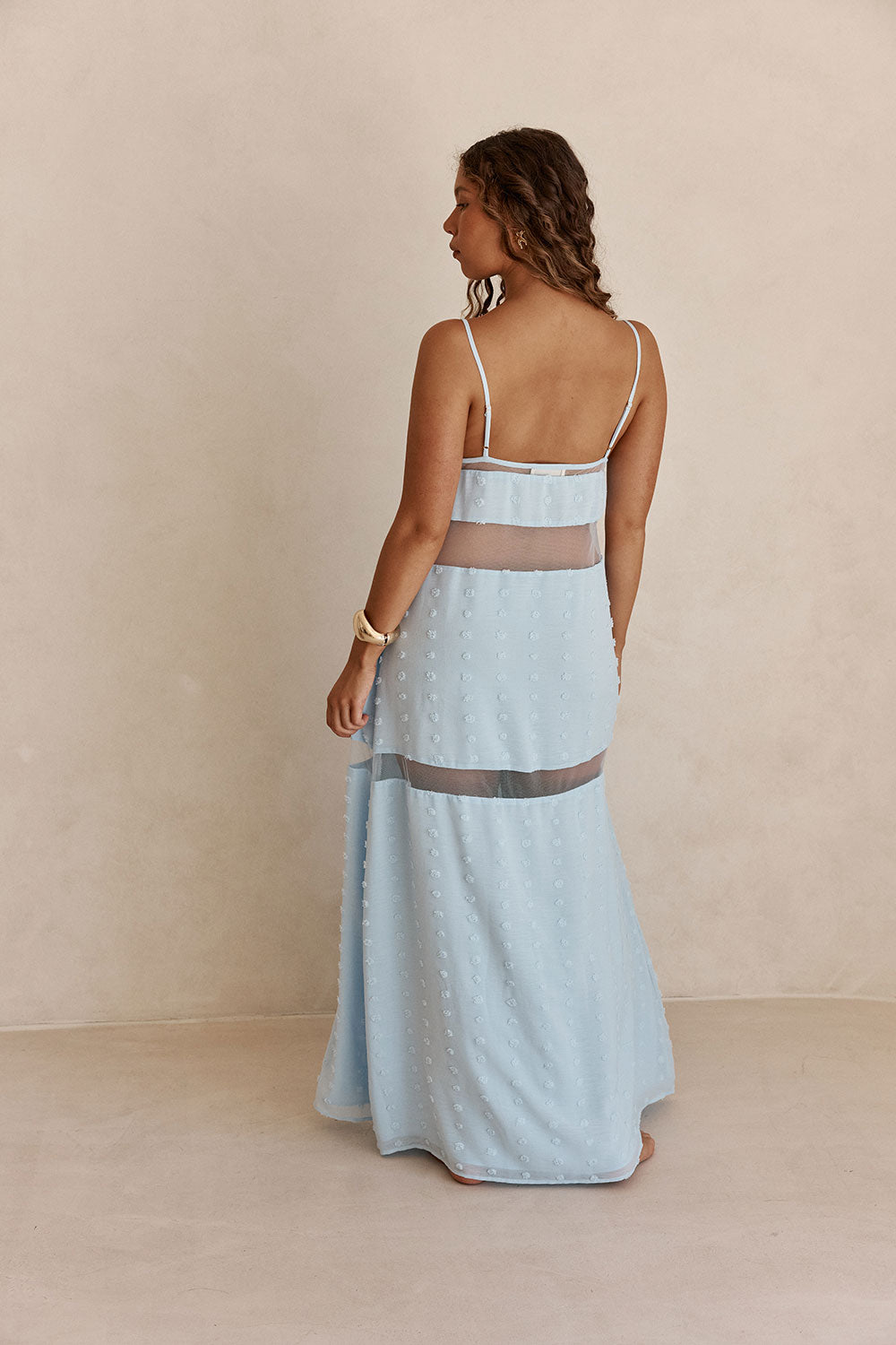 Baby Blue Panel Maxi Tarissa Dress