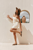 Cream Strapless Panelled Zhara Top