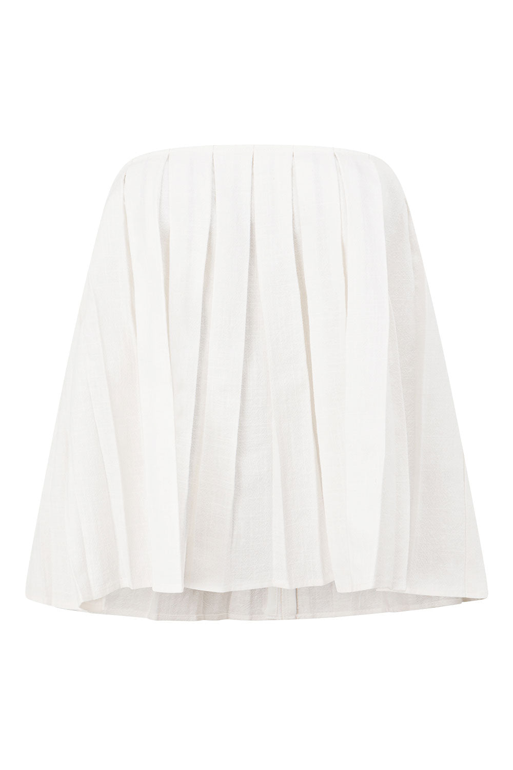 White Pleated Strapless Flowy Amity Top