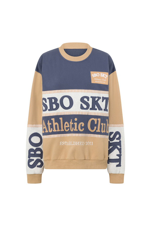 Vienna Sweater - Terry Blue, White, Tan, Grey