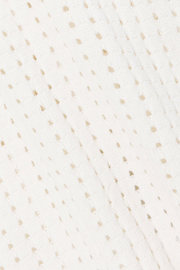 Nia Wrap Knitted Split Maxi Skirt - White