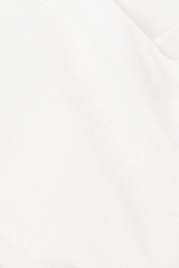 White Cheesecloth Puff Sleeve Front Tie Jela Playsuit