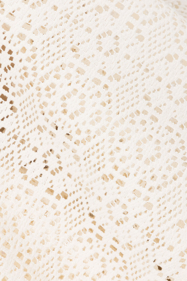 White Crochet Style V Neck Wrap Alina Skirt