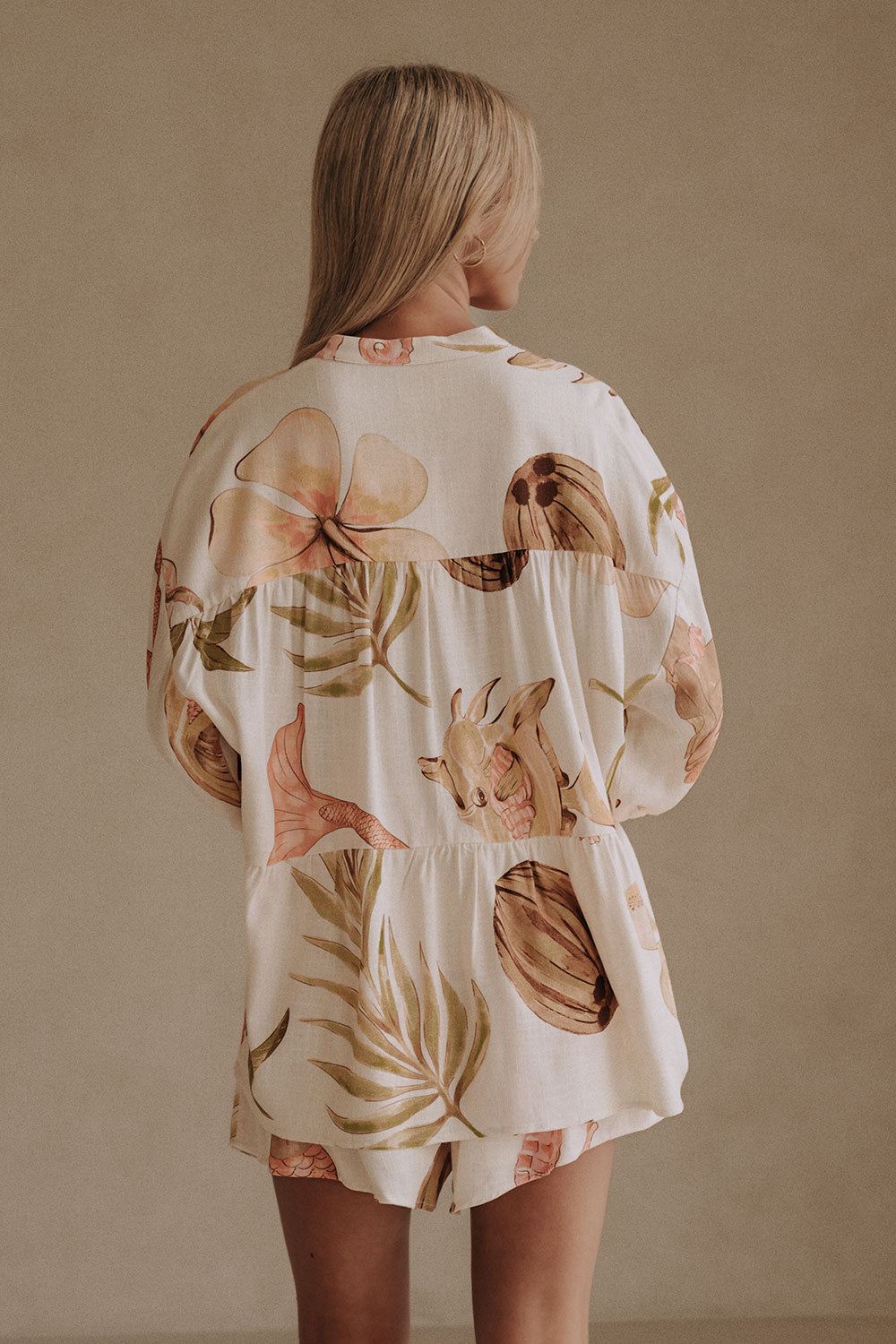 White Short Sleeve Button Up Flounce Lani Top