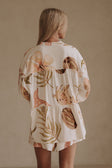 White Short Sleeve Button Up Flounce Lani Top