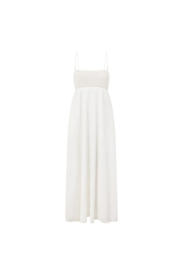 White Strappy Babydoll Maxi Mersy Dress