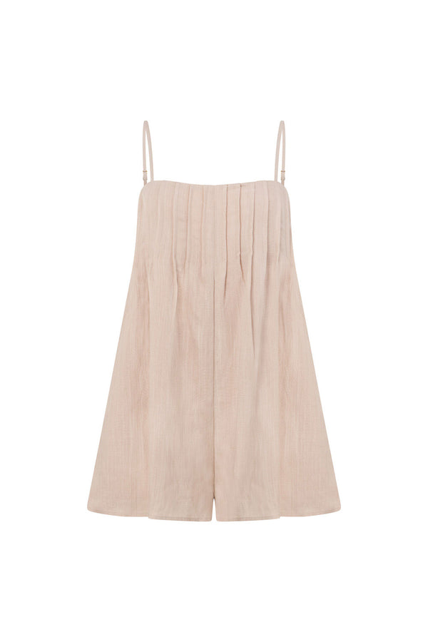Teresia Adjustable Thin Strap Playsuit - Tan